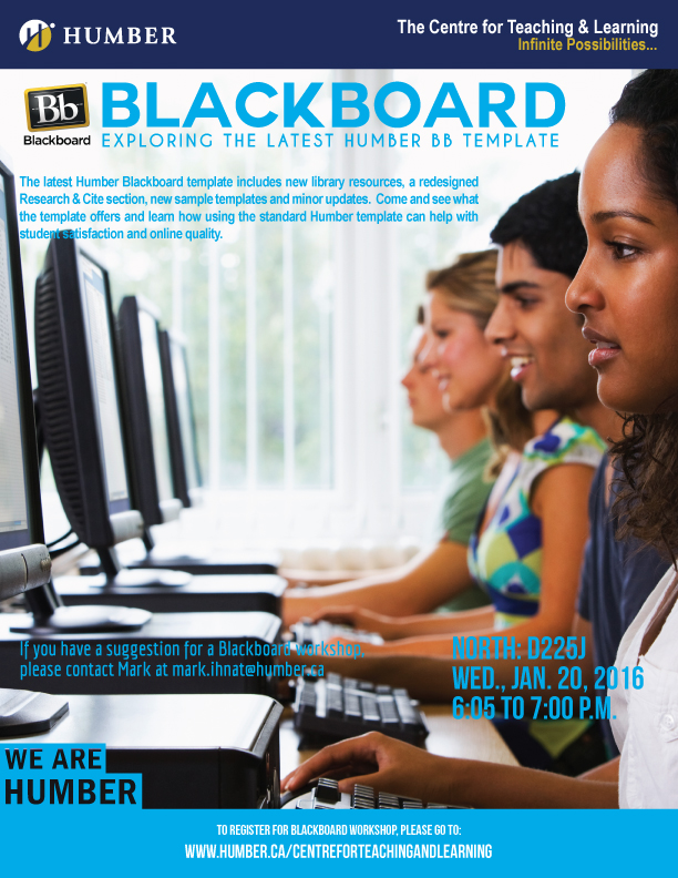 The CTL presents "Blackboard Exploring the Latest Humber Bb Template